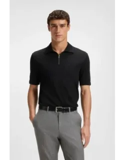 Piqué Polo Shirt With Zip Neck