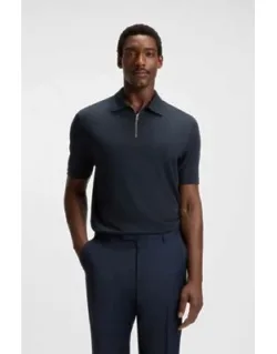 Piqué Polo Shirt With Zip Neck