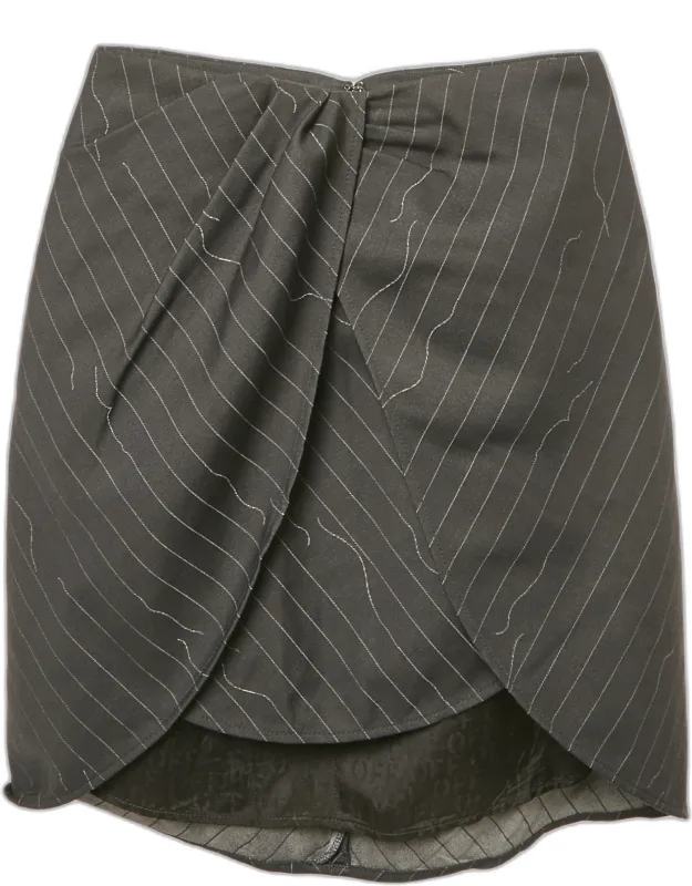 Pinstripe Layered Mini Skirt