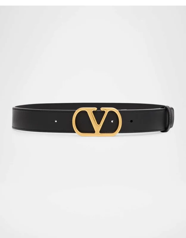 Vlogo Signature Leather Belt, 30mm