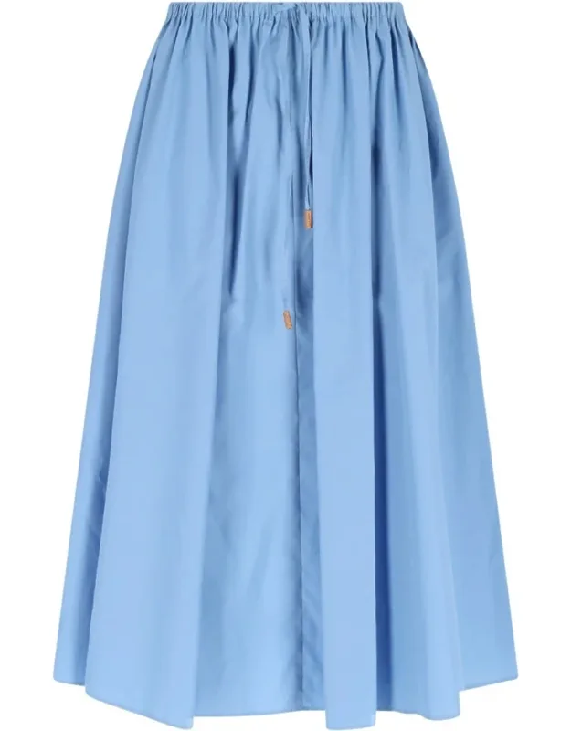 Midi Skirt With Cotton And Elastic Waistband