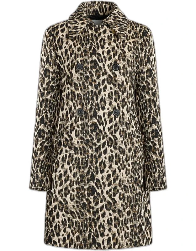 Animal Jacquard Double-breasted Coat