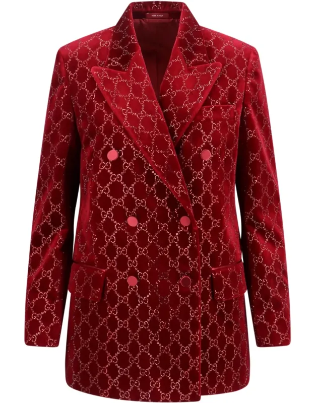 Double Blazer With "gg" Crystals
