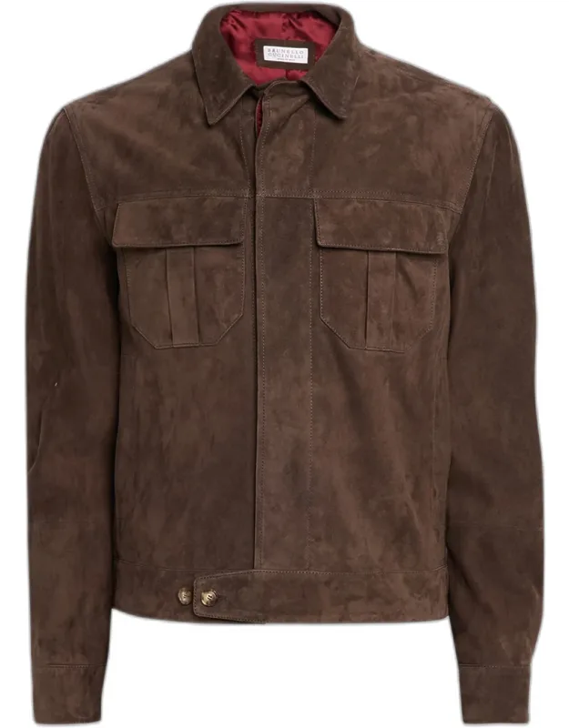 Suede Modern-fit Shirt Jacket