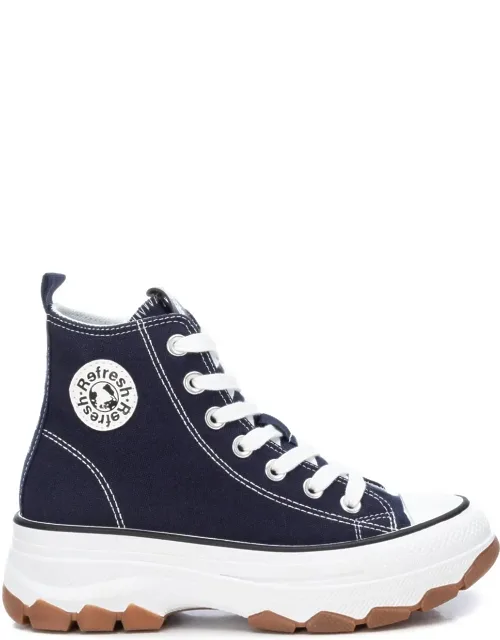 Refresh Collection Canvas High Top Sneakers With Platform Sole