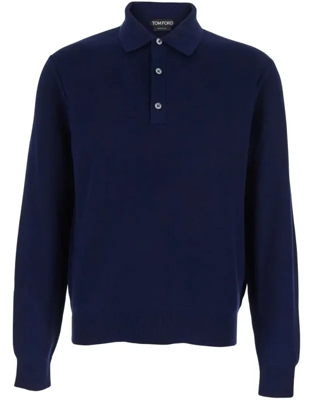 Polo Shirt With Classic Collar And Front Button Closure In Silk And Cotton Blend