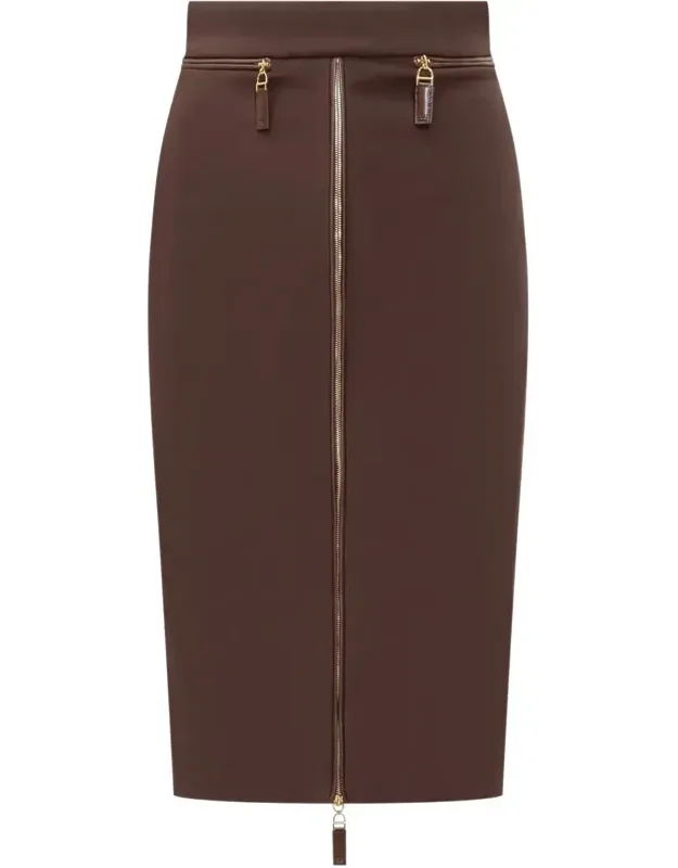 Skirt In Technical Fabric With Front Double-slider Zipper