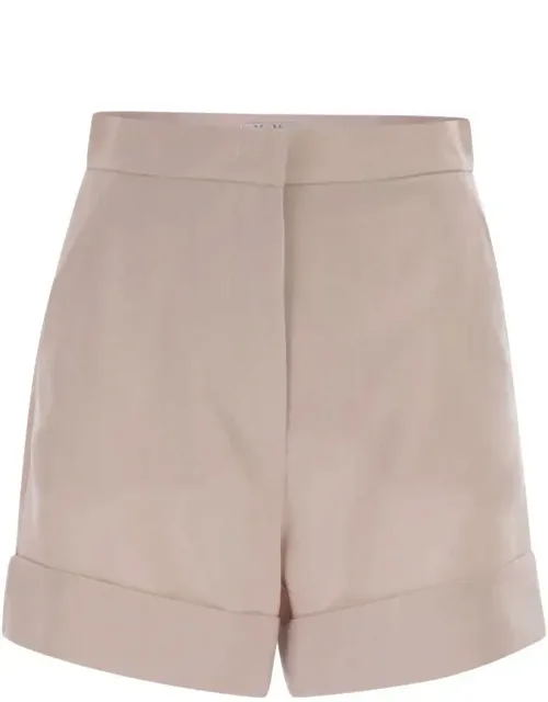 Shorts In Wool, Mohair And Silk Canvas