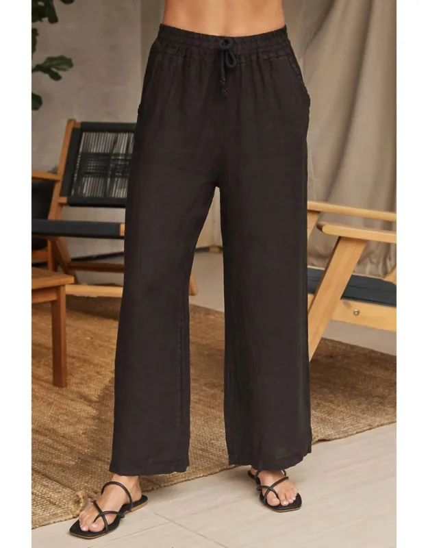 Linen Drawstring Pants With Pockets