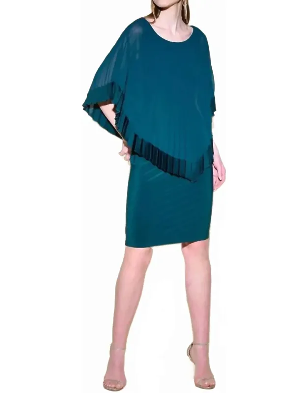 Knee-length Pleated Sheath Dress