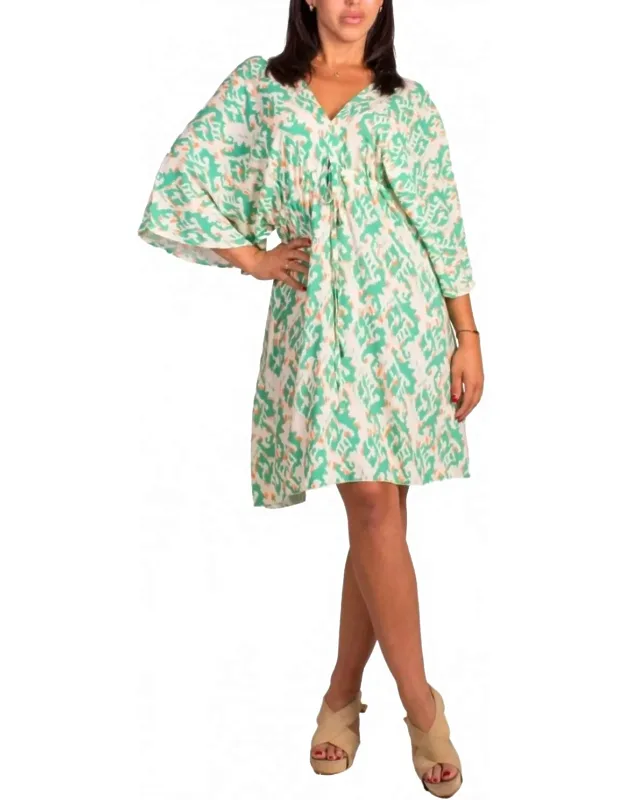 Ikat Print Mini Dress