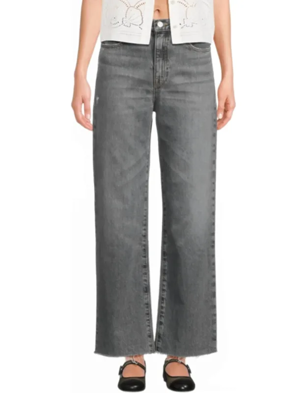 Denim Ankle Raw Fray Jeans
