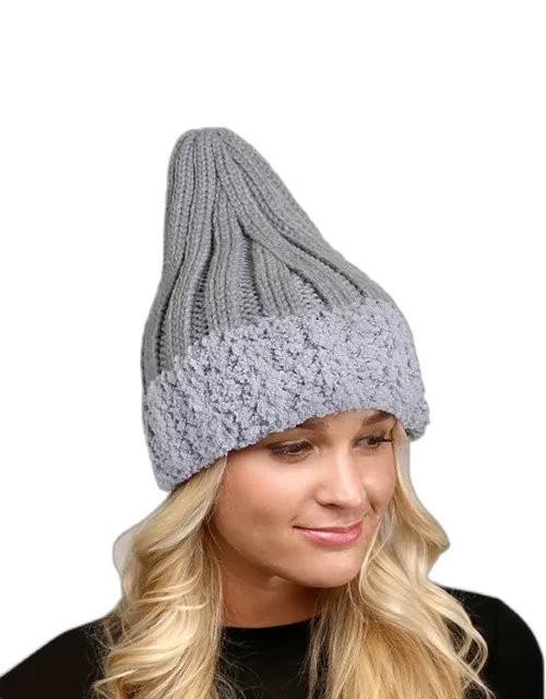 Faux Fur Trim Knit Beanie