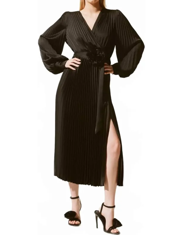 Pleated Midi Dress