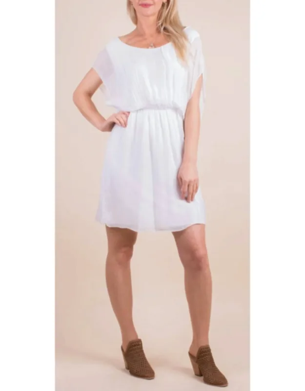 Lodi Silk Mini Dress With Cap Sleeves And Sheath Silhouette
