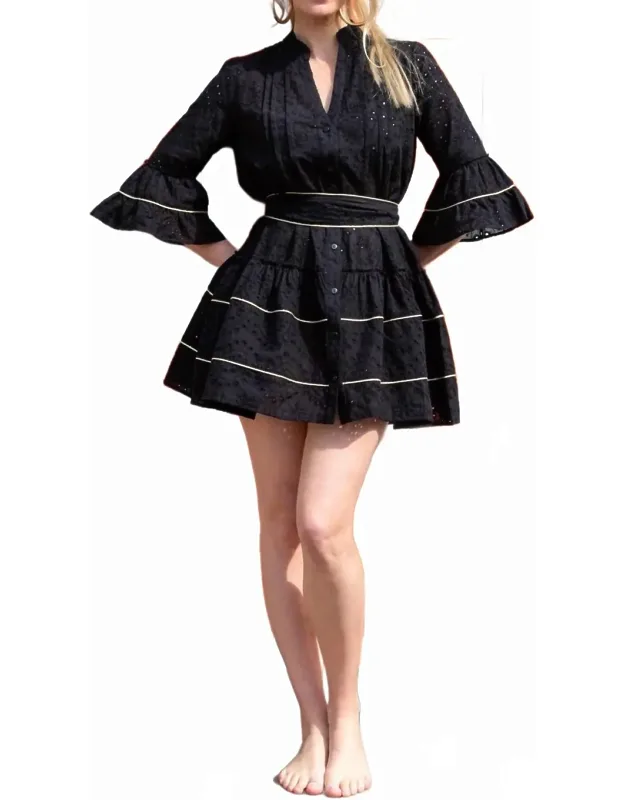 English Embroidery Mini Dress