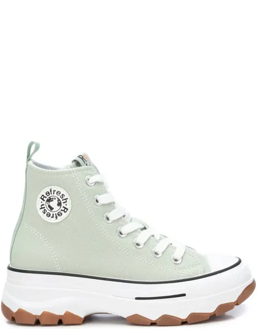 Refresh Collection Canvas High Top Sneakers With Platform Sole