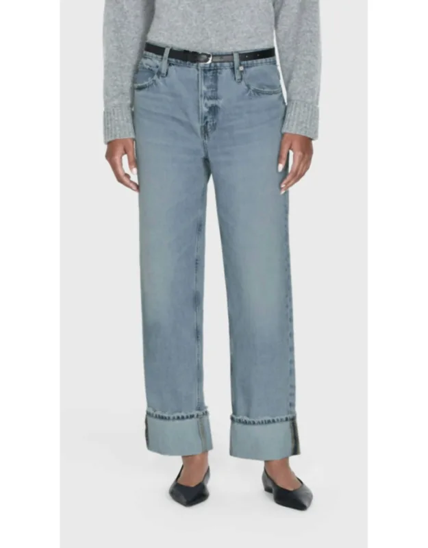 Slouchy Straight Wide Cuff Jeans