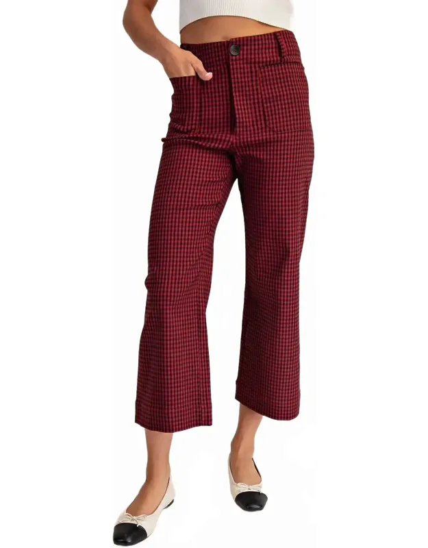 Gingham Straight Leg Pants