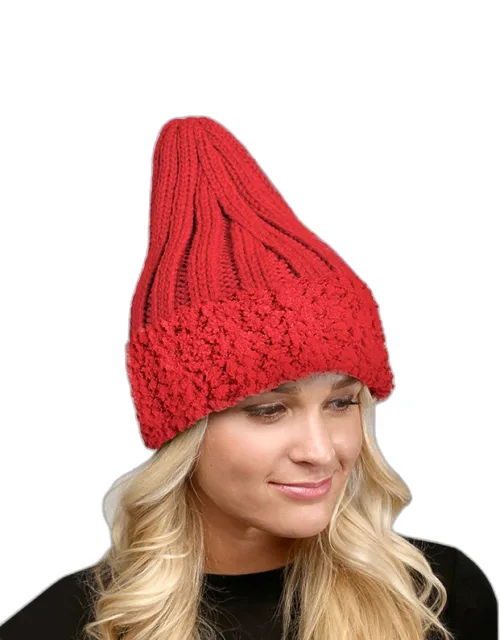 Faux Fur Trim Knit Beanie
