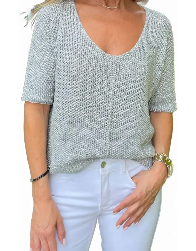 Metallic Crochet Sweater