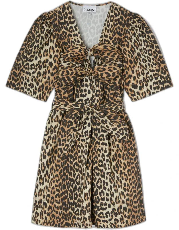 Mixed Leopard Cotton Mini Dress