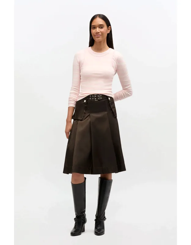 Duchesse Nylon Pleated Skirt