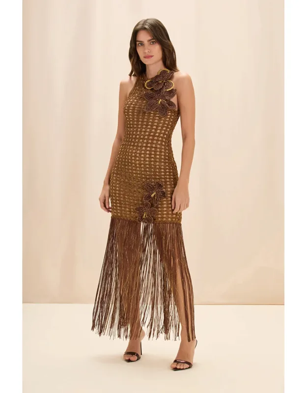 Knit Fringe Maxi Dress