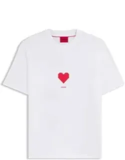 Cotton-jersey T-shirt With Origami-heart Prints