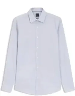 Printed Slim-fit Shirt In Italian-made Twill