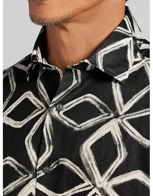 Modern Fit Woven Linen Button-up Shirt