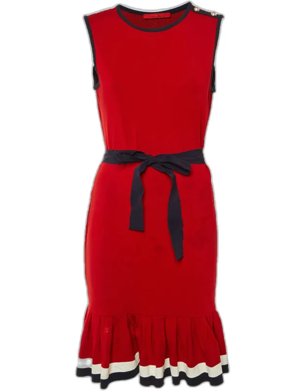 Jersey Flounced Hem Short Dress