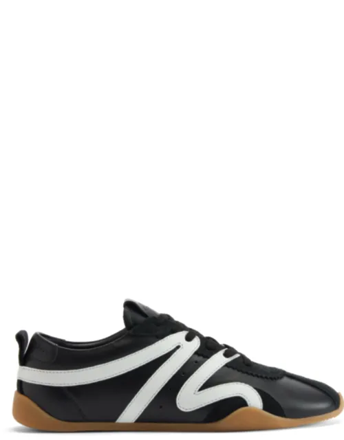 Gz-top Low-top Sneakers In Leather And Suede With Contrasting Leather Signature