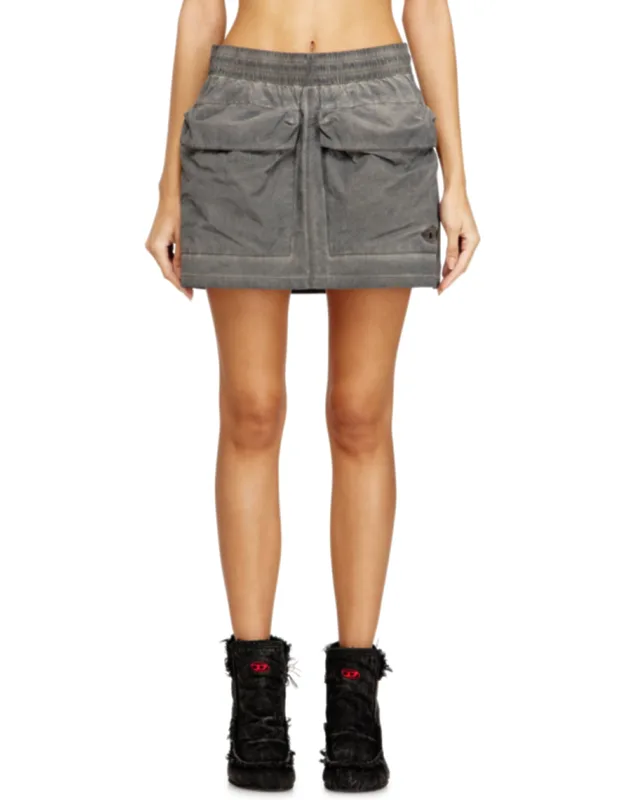 Nylon Mini Skirt With Maxi Pouch Pockets