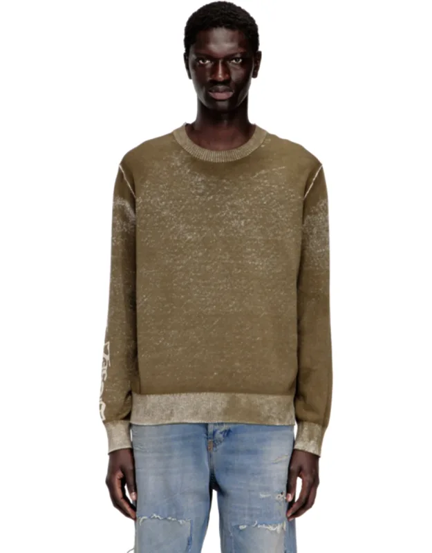 Faded Reverse-print Jumper With Lettering - Knitwear