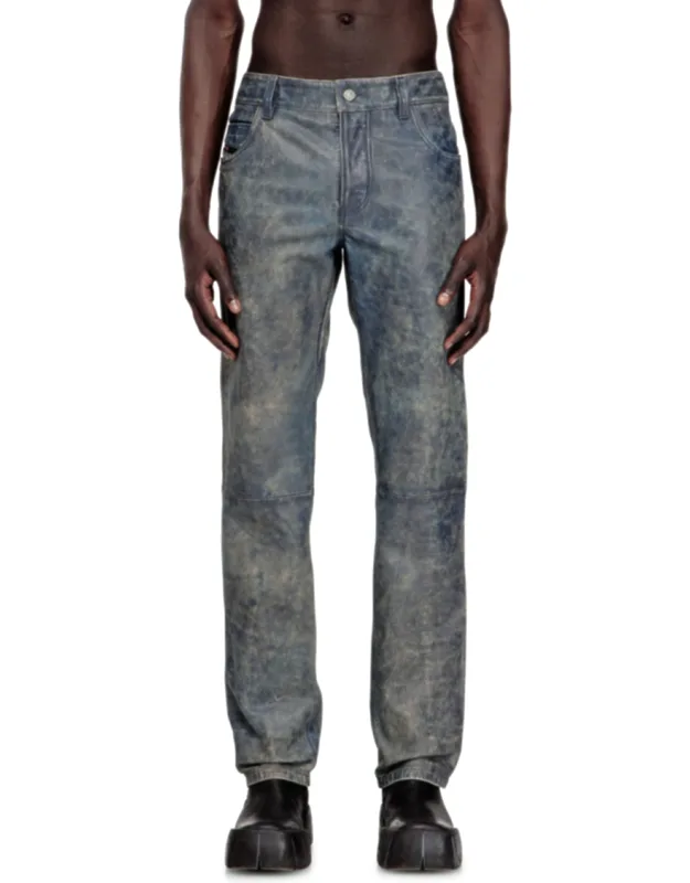 Jean-cut Leather Pants