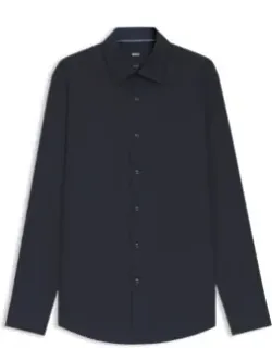 Easy-iron Slim-fit Shirt In Stretch-cotton Poplin