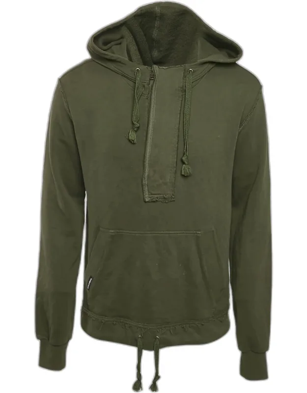Cotton Knit Distressed Hoodie