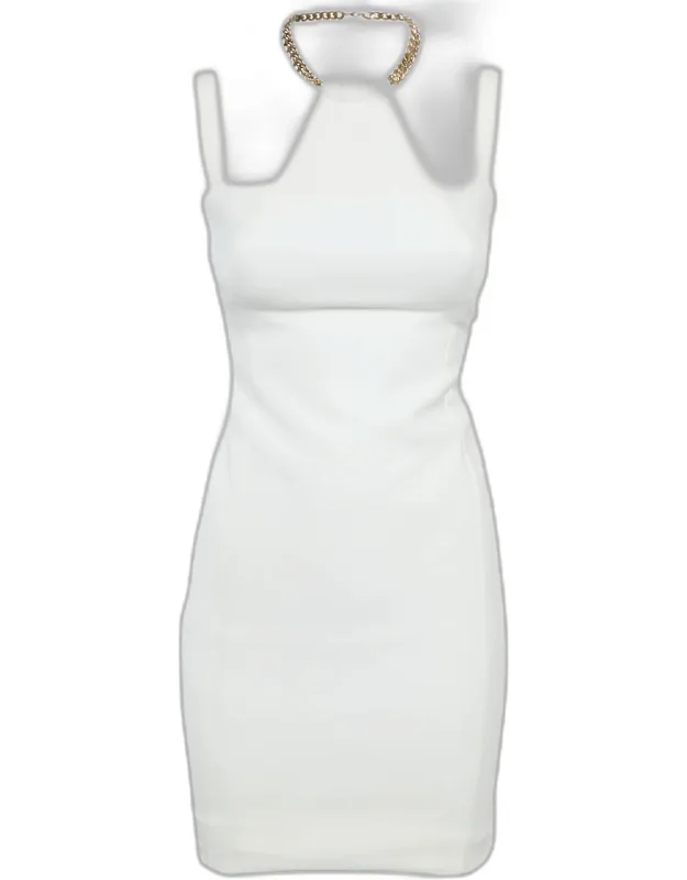 Crepe Chain Detail Mini Dress