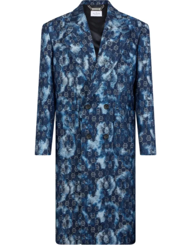 Jacquard Denim Coat