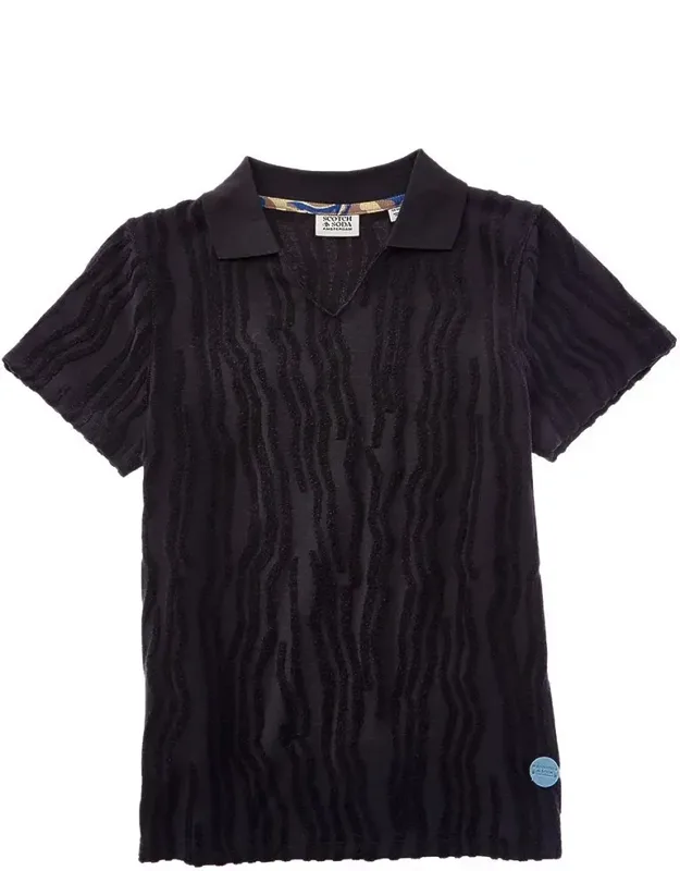 Towelling Jacquard Polo Shirt