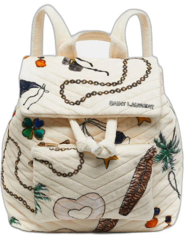 Summer Print Terry Cloth Backpack