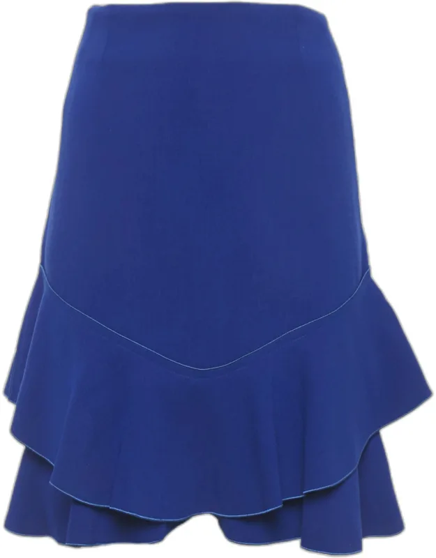 Wool Ruffled Mini Skirt