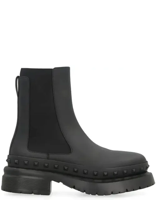 Rockstud M-way Leather Chelsea Boots