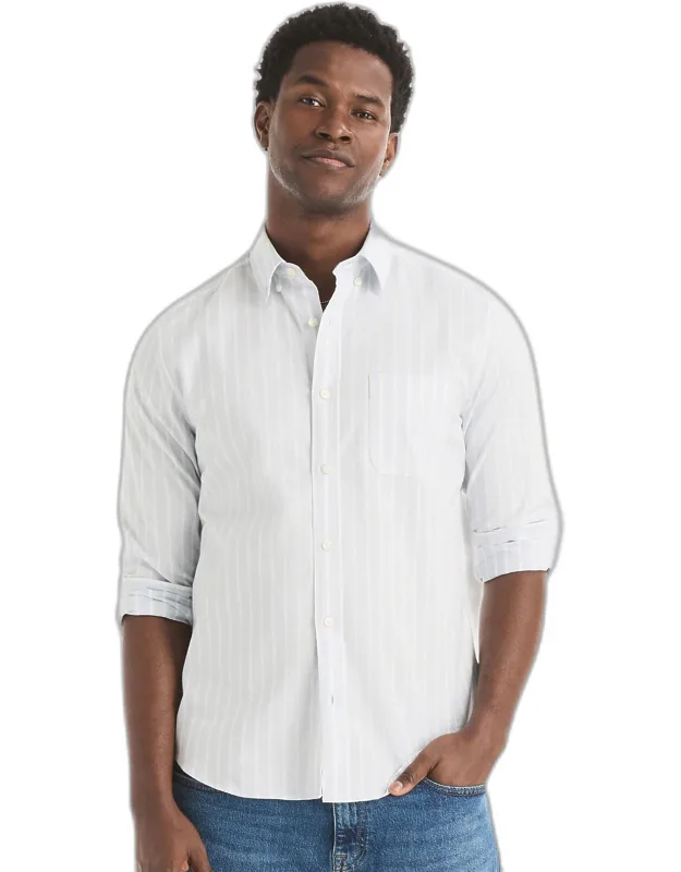 Nautica Striped Oxford Shirt With Classic Fit And Button-down Collar
