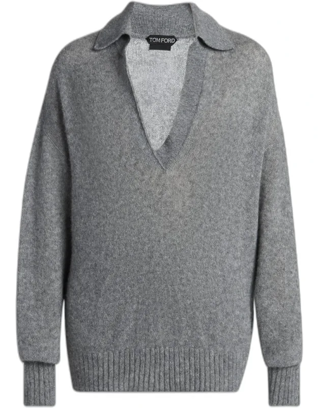 Seamless Ultrasoft Wool Polo Sweater