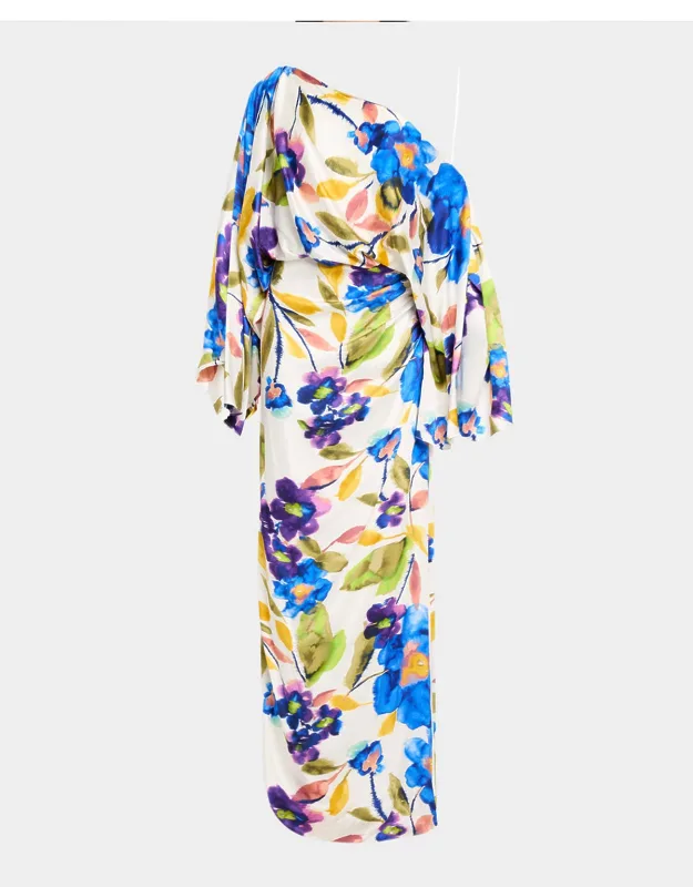 Floral Asymmetric Maxi Dress
