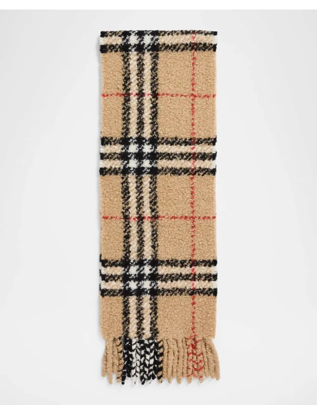 Check Cashmere Bouclé Scarf