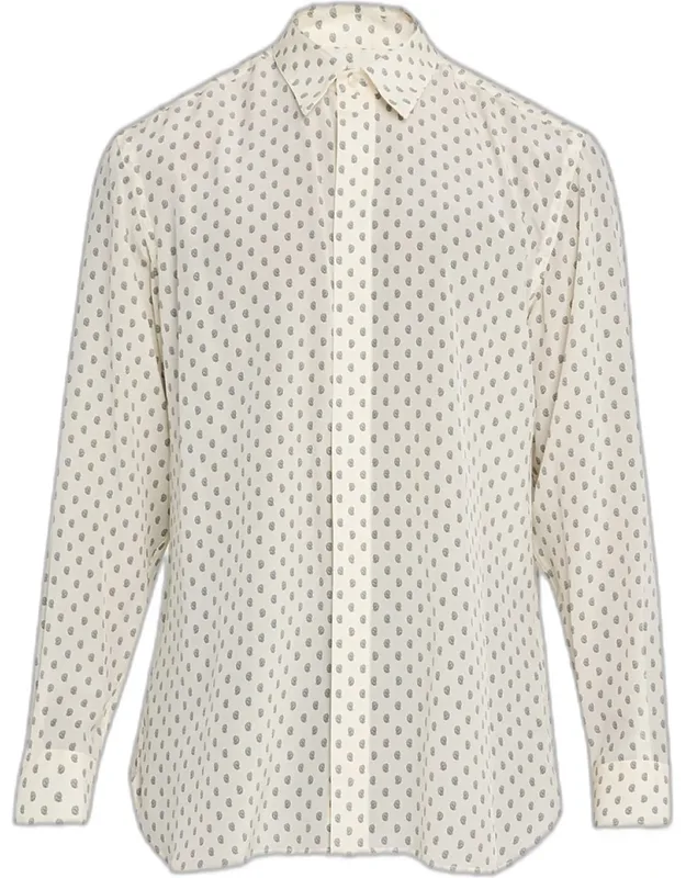 Crepe De Chine Silk Paisley Dress Shirt