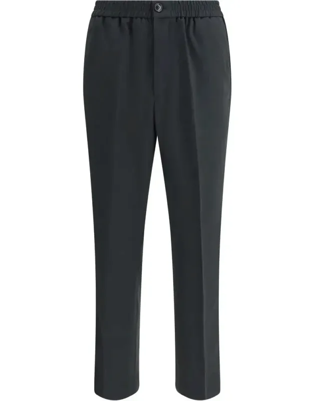 Ami Paris Stretch-waist Pants With Zip-and-button Closure